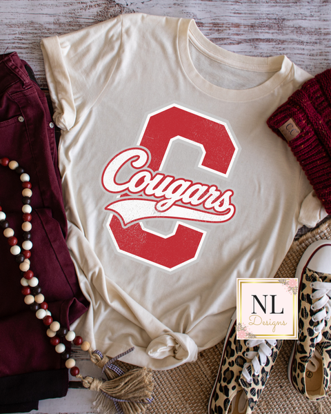 Big Letter Retro Cougars