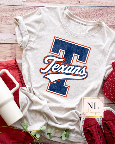 Big Letter Retro Texans