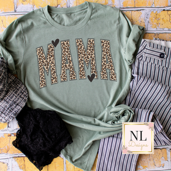 Mama Leopard Curved with Hearts