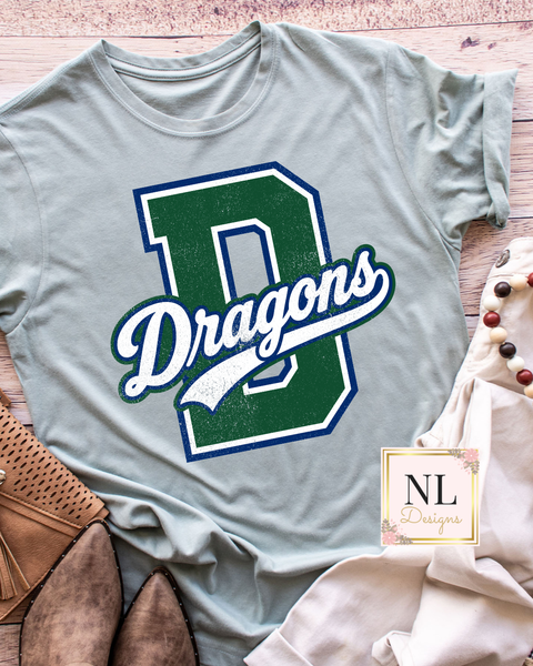 Big Letter Retro Dragon