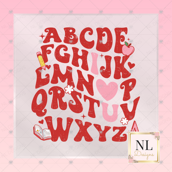 Valentine Alphabet - Valentine's Day DTF Transfers