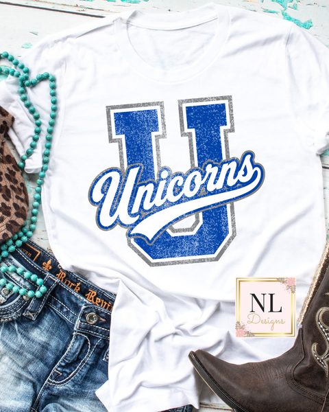 Big Letter Retro Unicorn