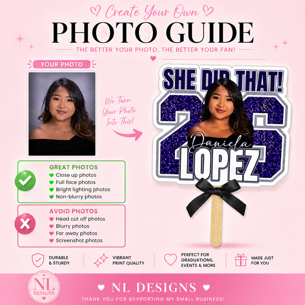Custom Photo Graduation Fan