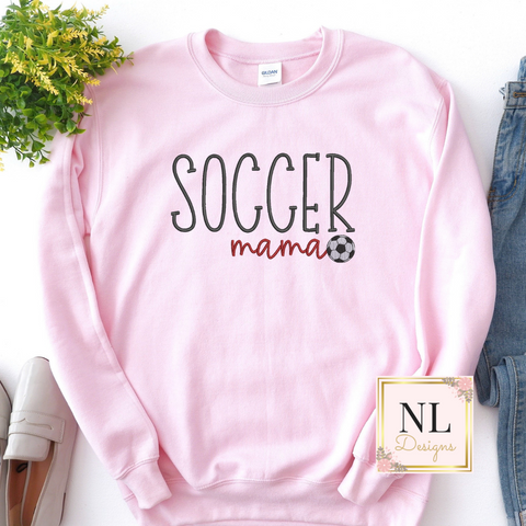Soccer Mama Embroidered Sweatshirt