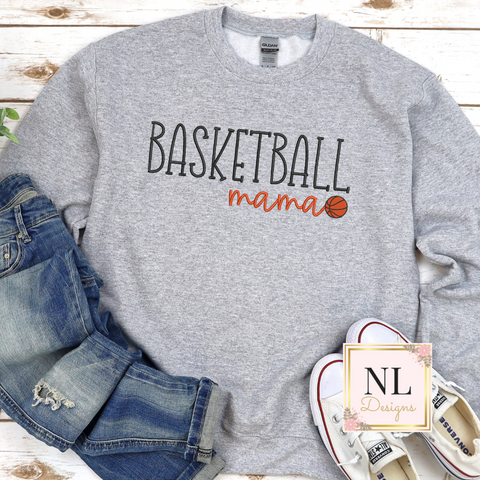 Basketball Mama Embroidered Sweatshirt