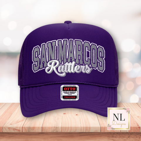 San Marcos Rattlers Distressed Foam Trucker Cap