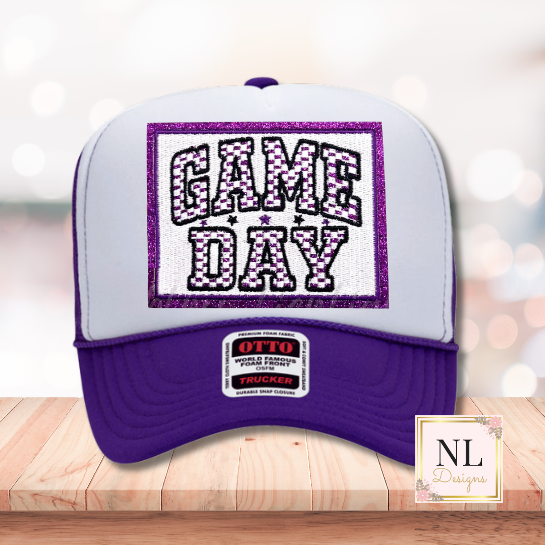 Game Day Square Checker Trucker Cap