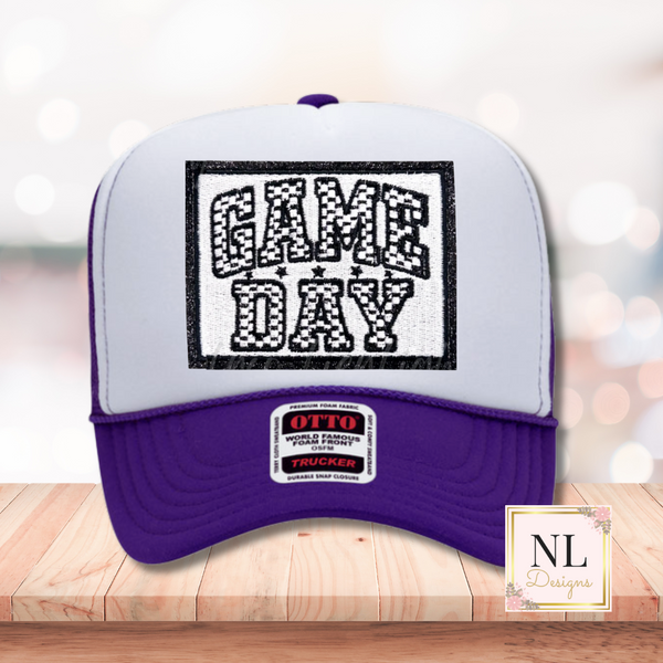 Game Day Square Checker Trucker Cap