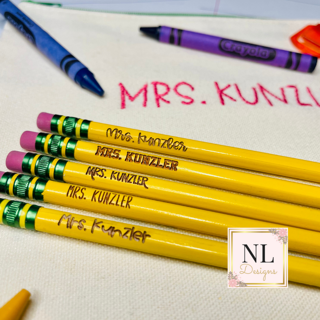 YELLOW SET: Personalized Laser Engraved Ticonderoga Pencils