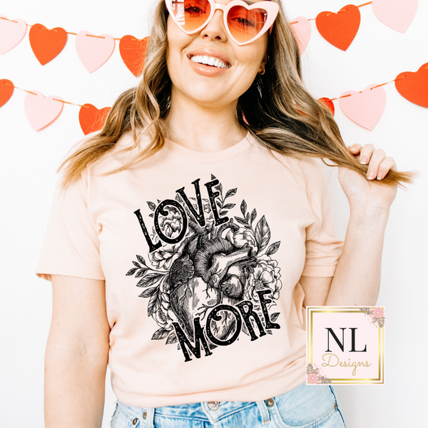 Love More Floral Heart