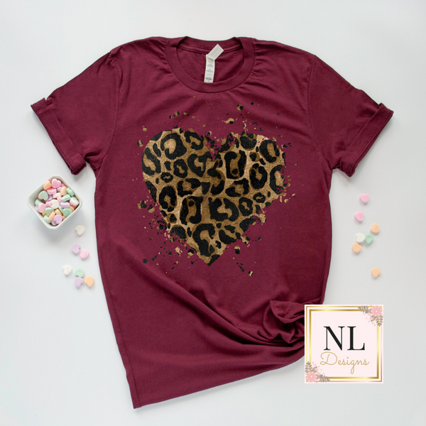 Distressed Leopard Heart Splatter