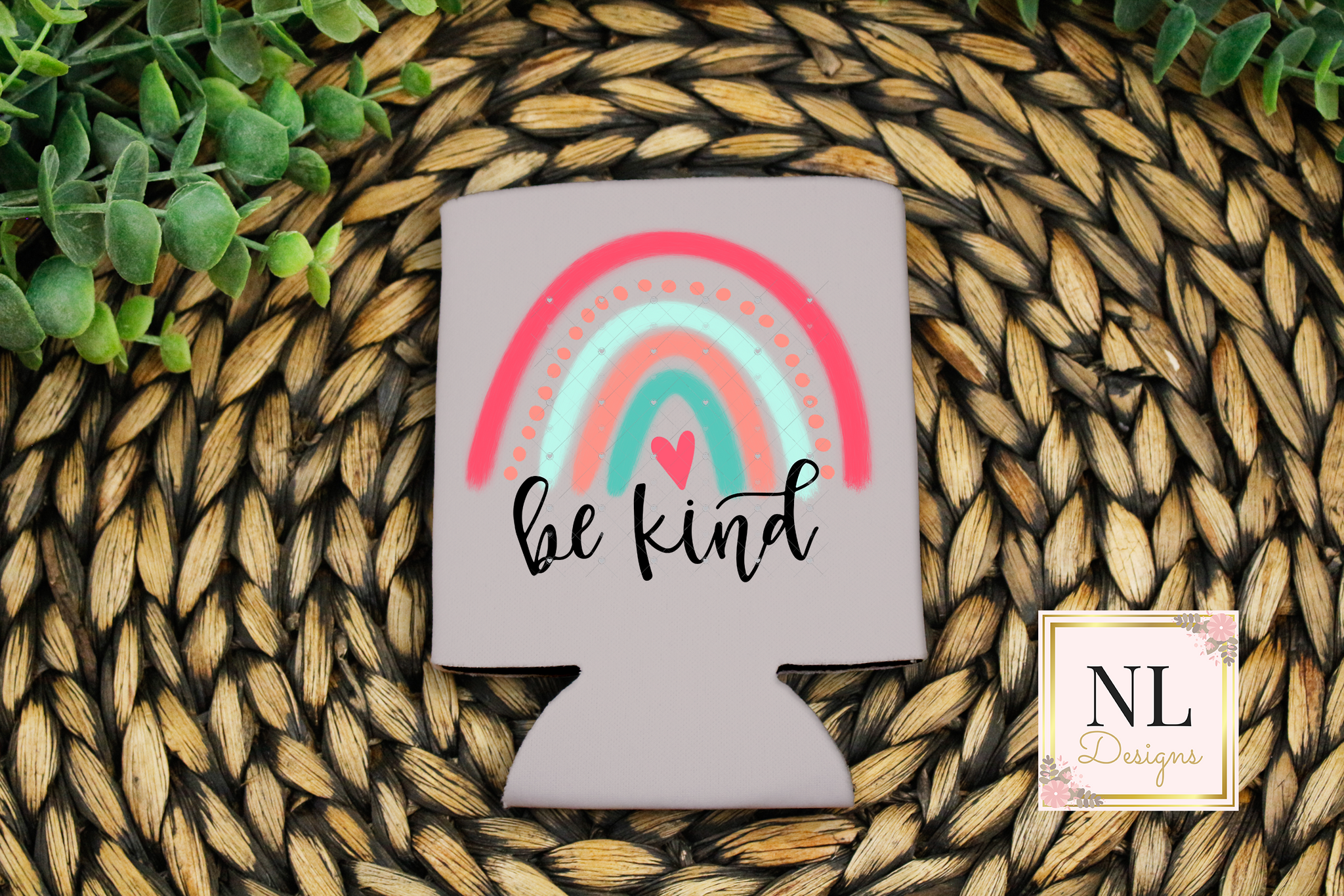Be Kind Rainbow Can Cooler