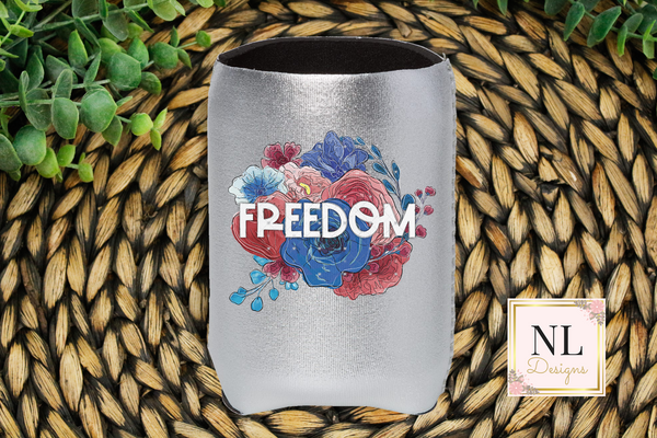 Freedom Floral Can Cooler