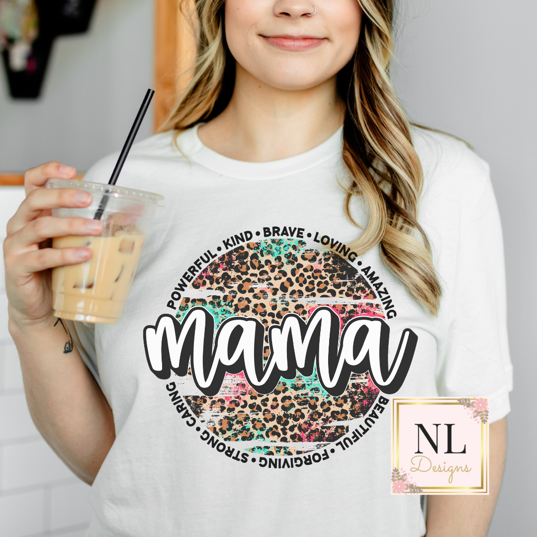 Mama Powerful Kind Leopard Circle