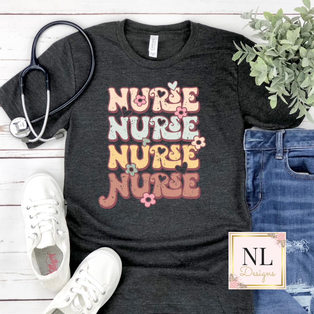 Nurse Floral Retro