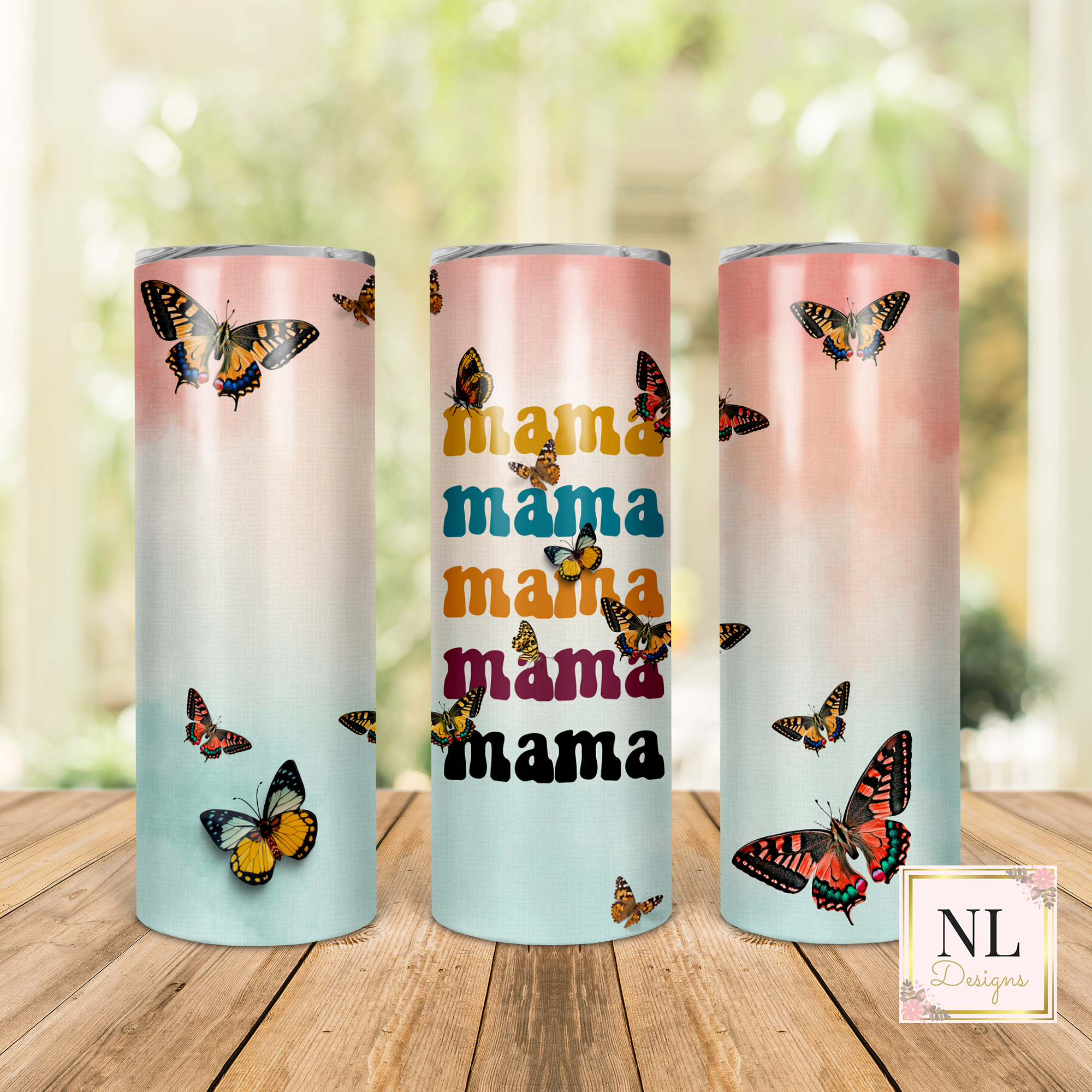 Mama Butterfly Skinny Tumbler