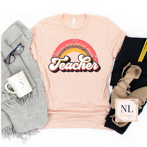 Retro Teacher Rainbow